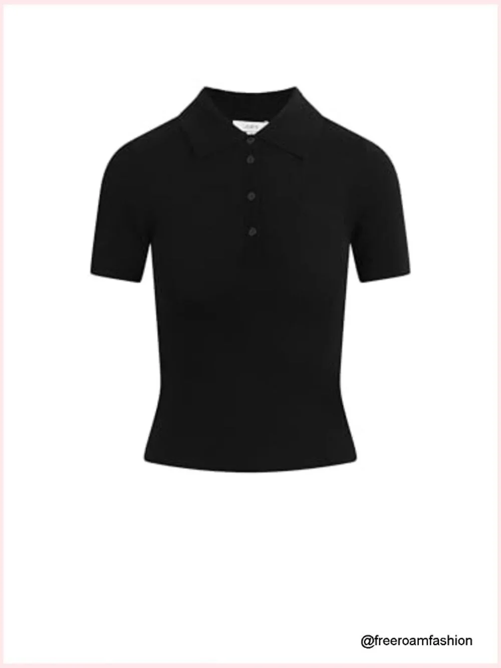 Cashmere Short Sleeve Polo Sweater - Womens Fitted